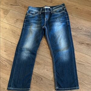 BKE Men's Dark Blue Washed Relaxed Jeans